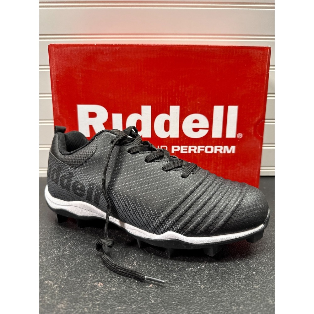 Riddell Men's Edge Low Football Cleats - Black/White, 7